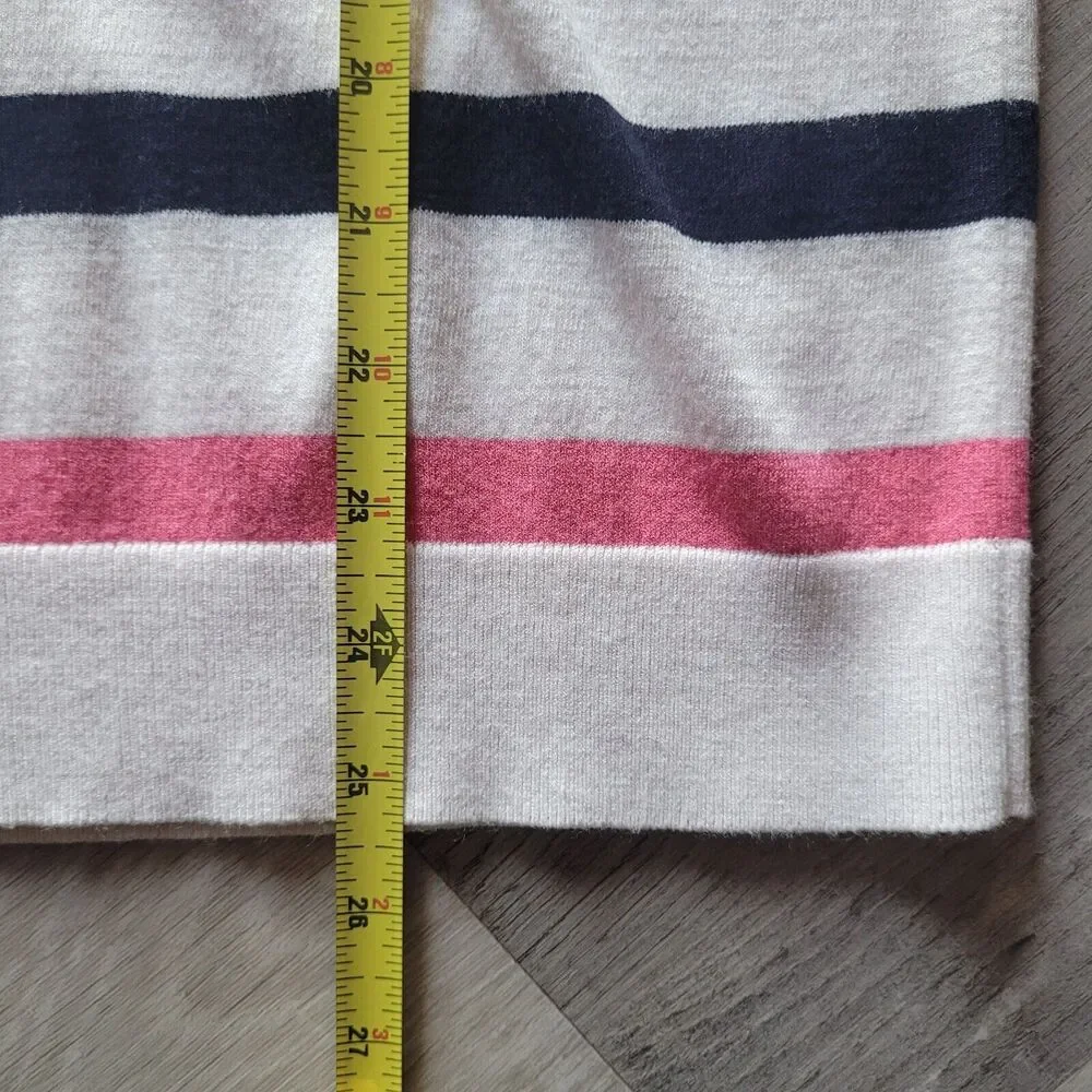 Loft Striped Sweater Petite Large Casual Nautical Career Preppy Crew Neck - Picture 6 of 7